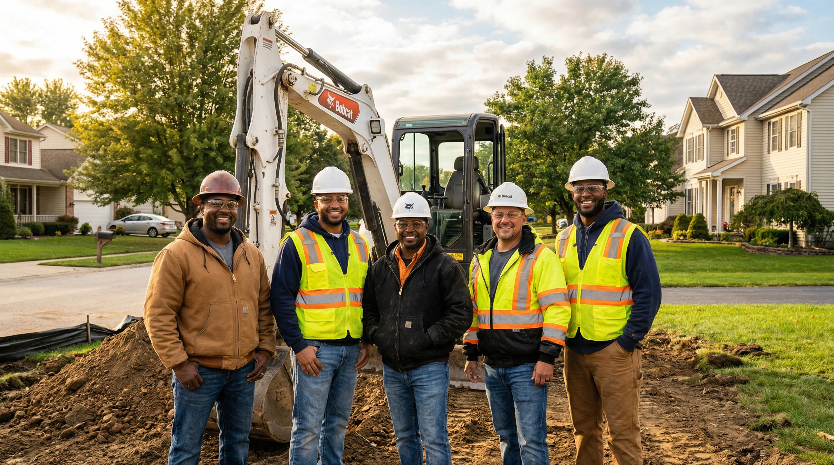 The Aquascapes Pools & Excavating team on a residential job site in Southwest Ohio